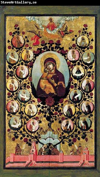 Simon Ushakov Praise to Icons of Virgin Mary of Vladimir.